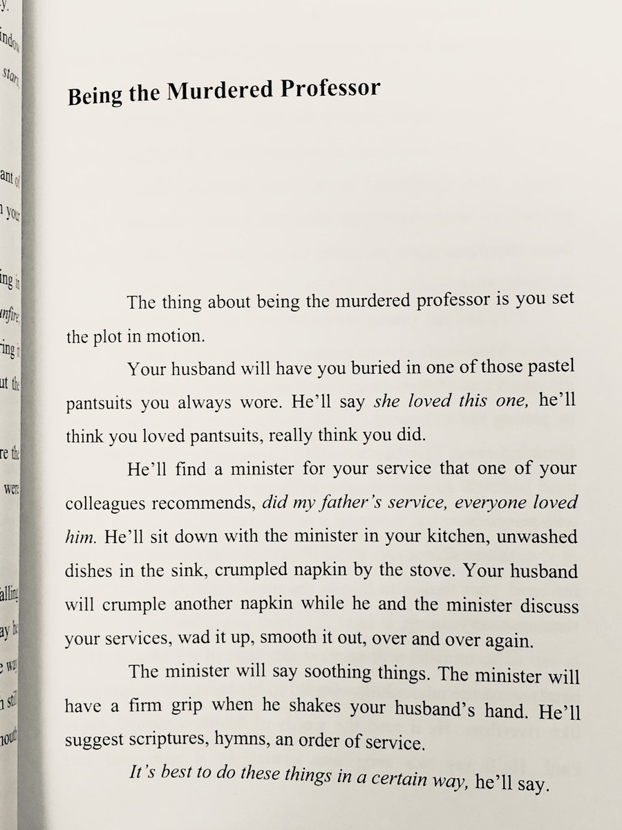 4/17/2020: “Being the Murdered Professor” by  @loki_writes, from her 2019 collection GHOSTS OF YOU, published by  @okaydonkeymag.