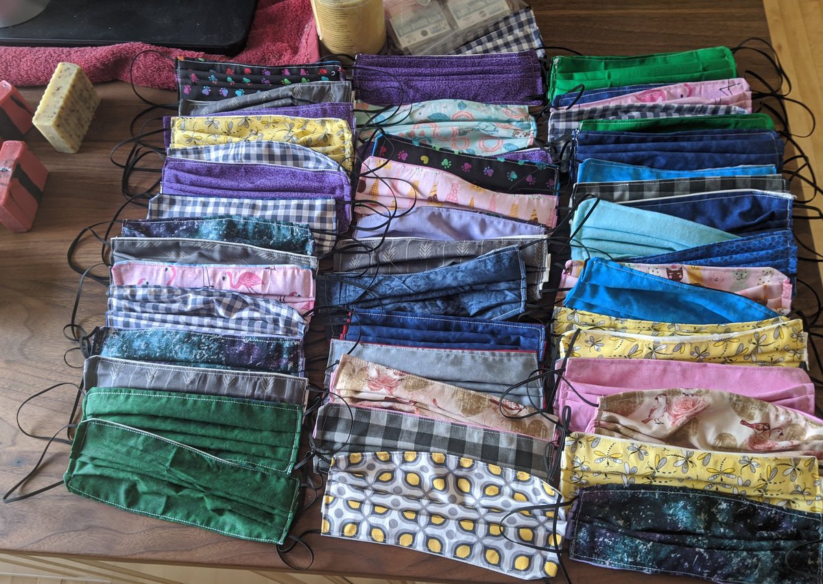 mandigirl0385's tweet photo. Update 4/16: With the funds from the masks purchased, I was able to donate over 120 more masks to 4 different facilities (Allina, M Fairview Health, Abbott &amp; Hope Haven ) I will be making even more this weekend!!! https://t.co/YYUrepzA5g