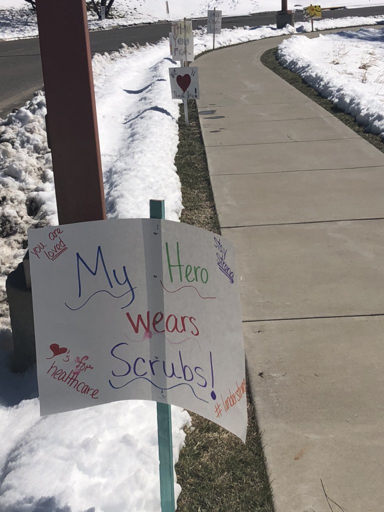 twatson_gpe's tweet photo. Thank you essential workers!! Thank you FCSD1 staff for making signs. #Fre1Tech https://t.co/IKdrrgeD0i