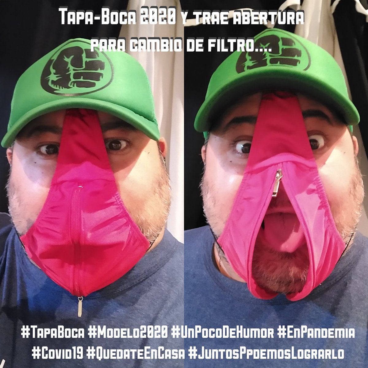 OlarteIgnacio's tweet photo. Tapa-Boca 2020 con abertura para cambio de filtro..."

#TapaBoca #Modelo2020 #UnPocoDeHumor #EnPandemia #Covid19 #QuedateEnCasa #JuntosPodemosHacerlo https://t.co/gYuqfsjz8E