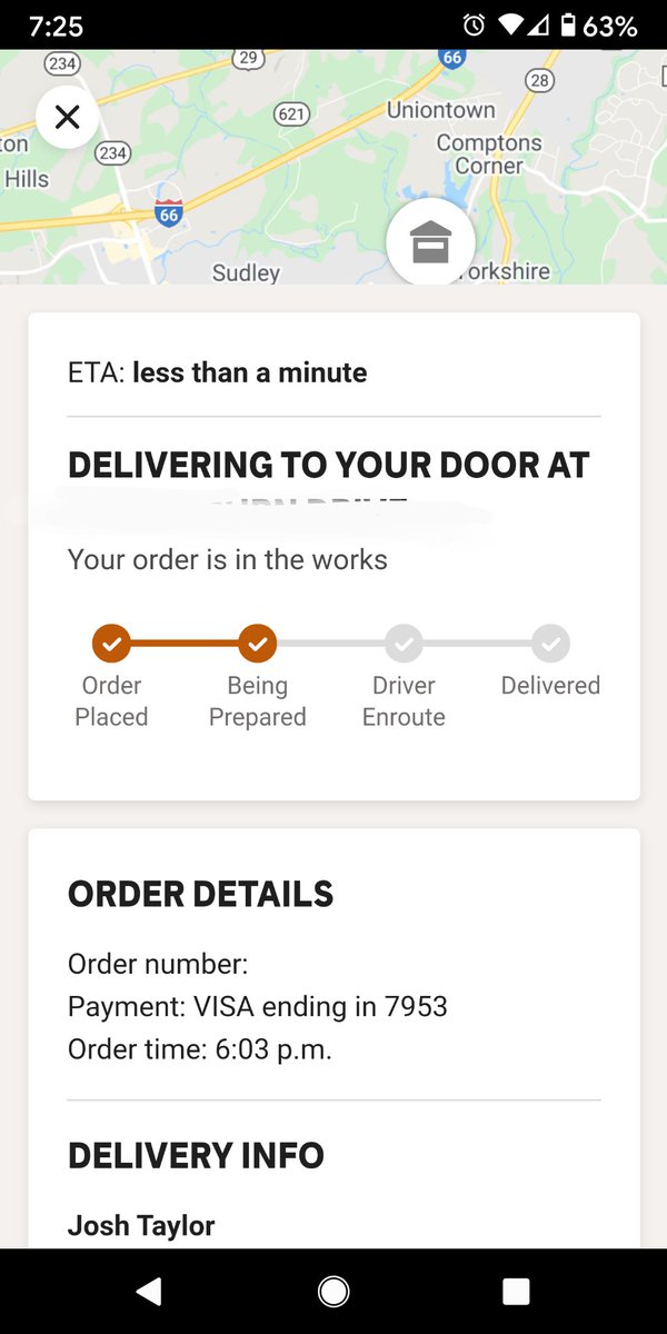 JoshTaylorUSA's tweet photo. @PopeyesChicken not happy but sure am hungry. Over an hour being prepared? Strange there isn't an order number?? Your store's phone number continuously goes to voicemail without a return? https://t.co/VOA3Uyrt9P