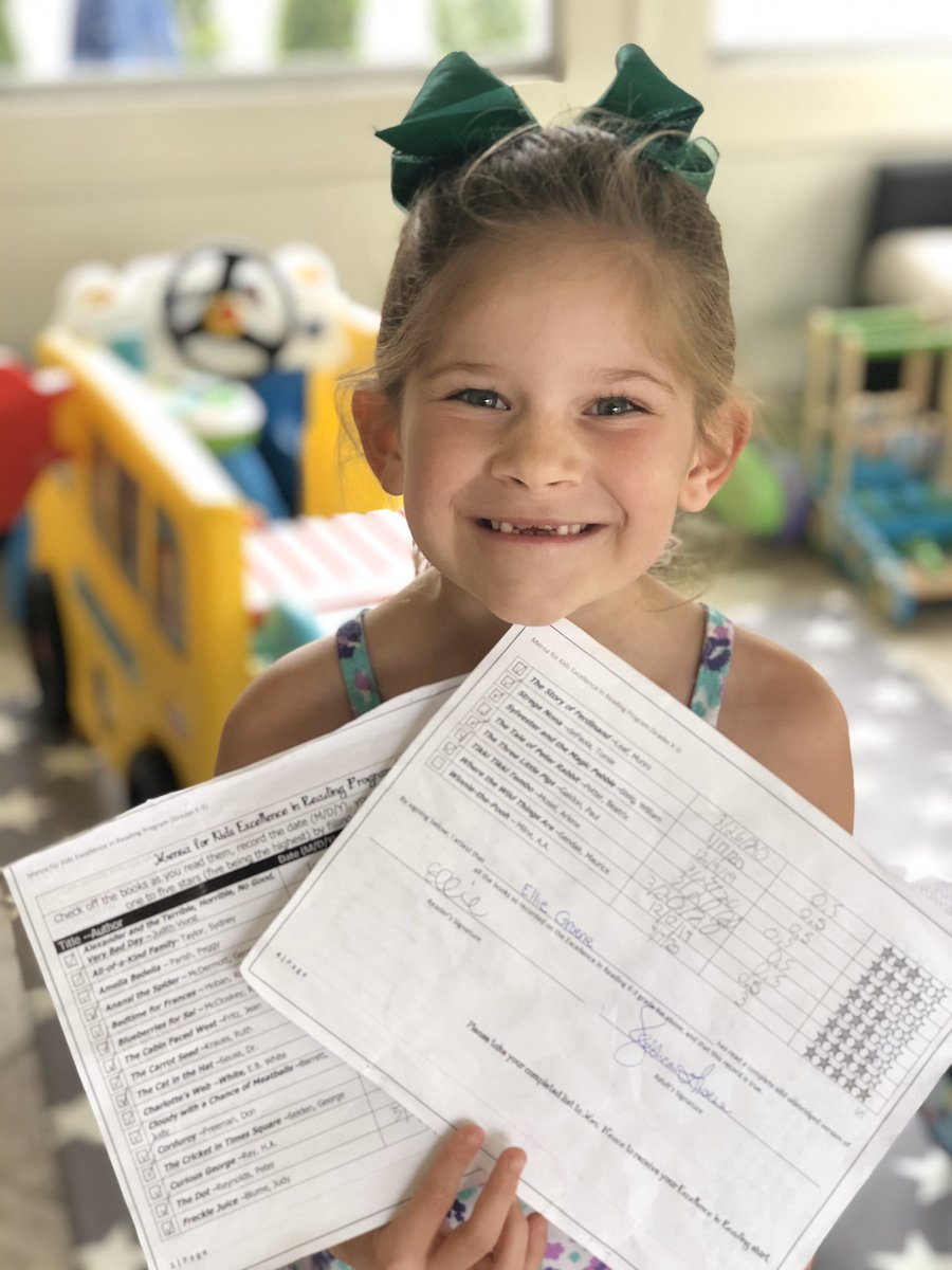 JessicaGroene's tweet photo. #BESSELFIE This little bookworm officially completed the Mensa Excellence in Reading Challenge!
Today, she finished her final book, Mrs. Frisby and the Rats of NIMH. 📚 @beechwood_tiger @BrummerTonya @zacharywashley @mrsahlers2nd @beechwoodgt @jemtierney3 https://t.co/CChhDwXJed