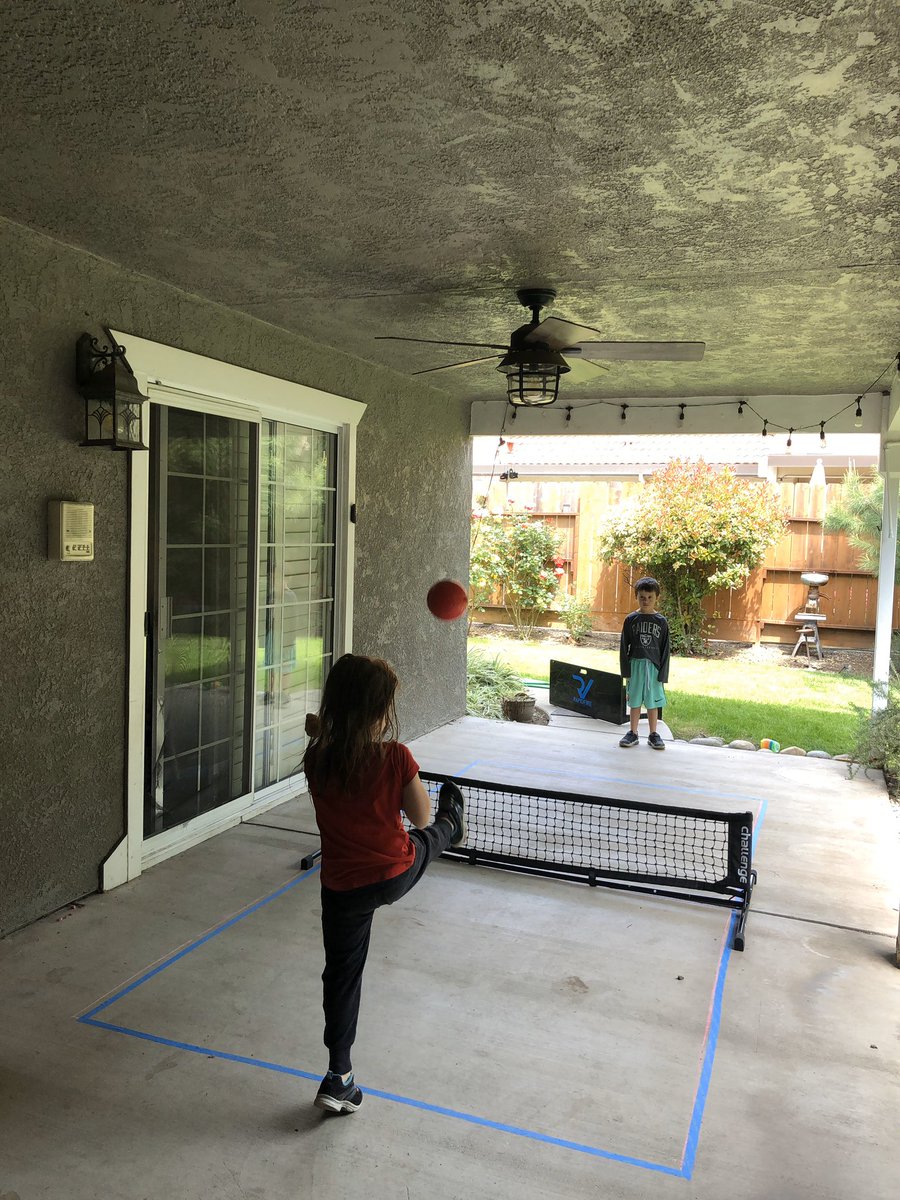 gabebolton's tweet photo. The whole family played @Futpong until well after dark and we were eaten by mosquitoes 🦟 last night and it’s the first thing they wanted to do this morning. Awesome game! https://t.co/Wig4DchBho