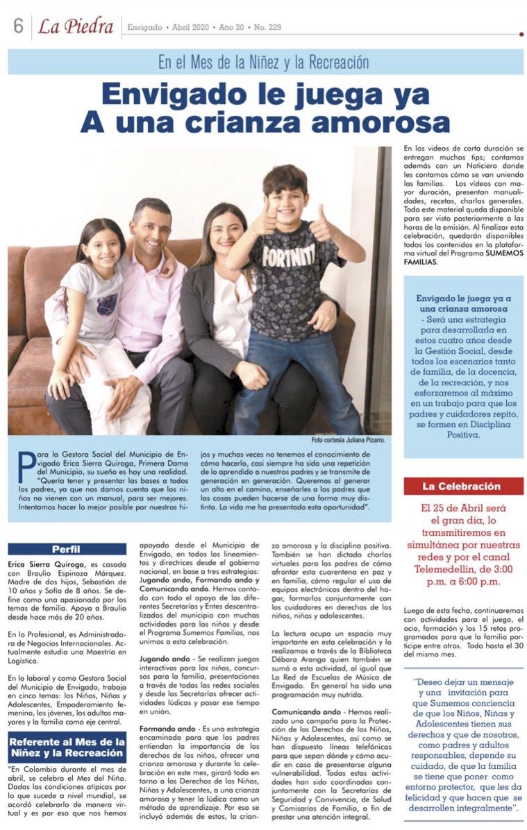 AlcaldiaEnv's tweet image. 👨‍👩‍👦💜👦🏼🎊🎩👧🏼🎊👶🏼🎡👨‍👩‍👧‍👦

Los invitamos a que conozcan este reportaje del periódico La Piedra, donde la Gestora Social hace un recuento de cómo Envigado esta llevando a los hogares amor y mucha diversión en el Mes de la Niñez y la Recreación.