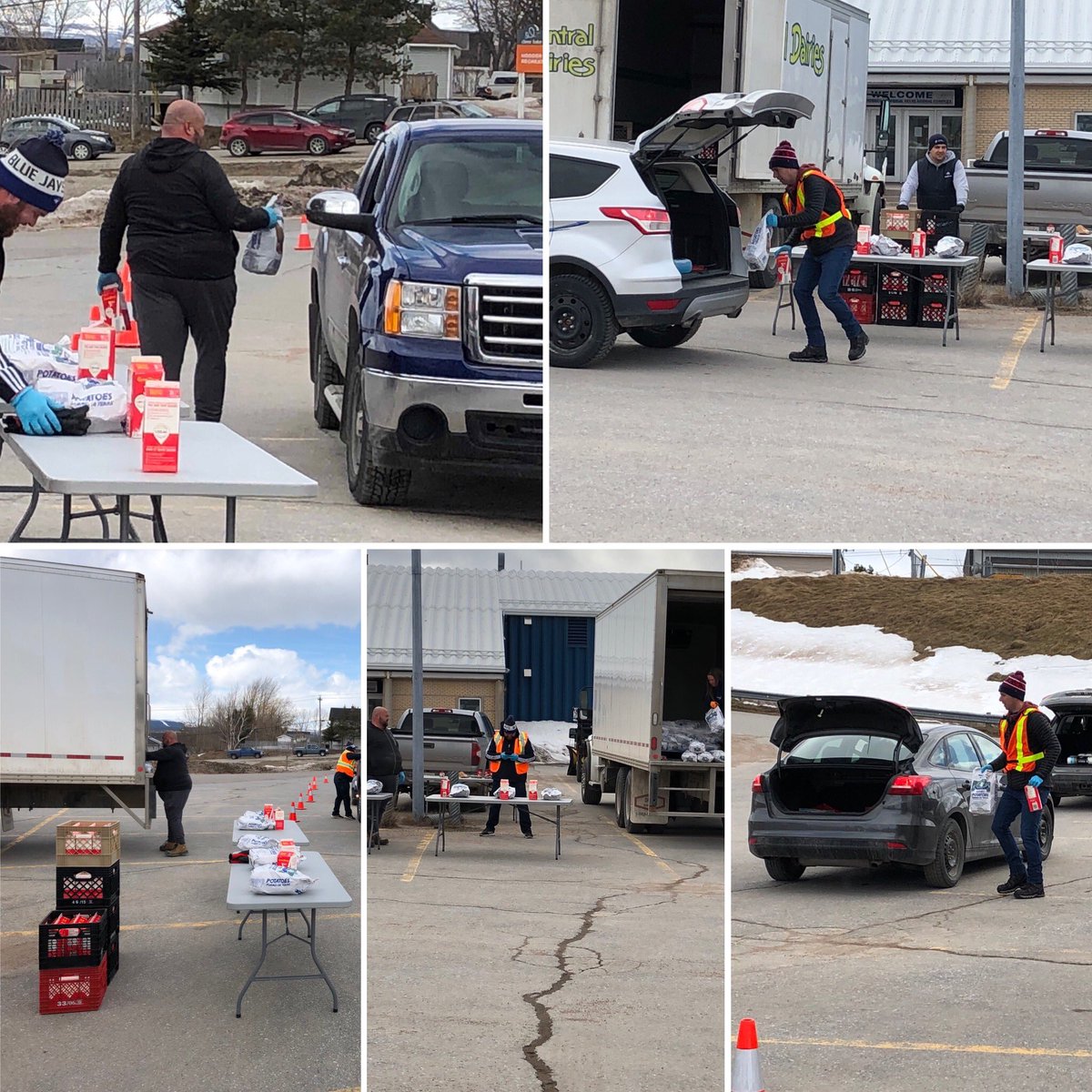 Kudos to the folks from Rideout’s Farm, Larch Grove Farm &amp; Simms Distributing for this awesome act of caring &amp; generosity in Deer Lake today. Free homegrown potatoes &amp; NL milk for all, shared safely and with smiles. Great job! #GovNL