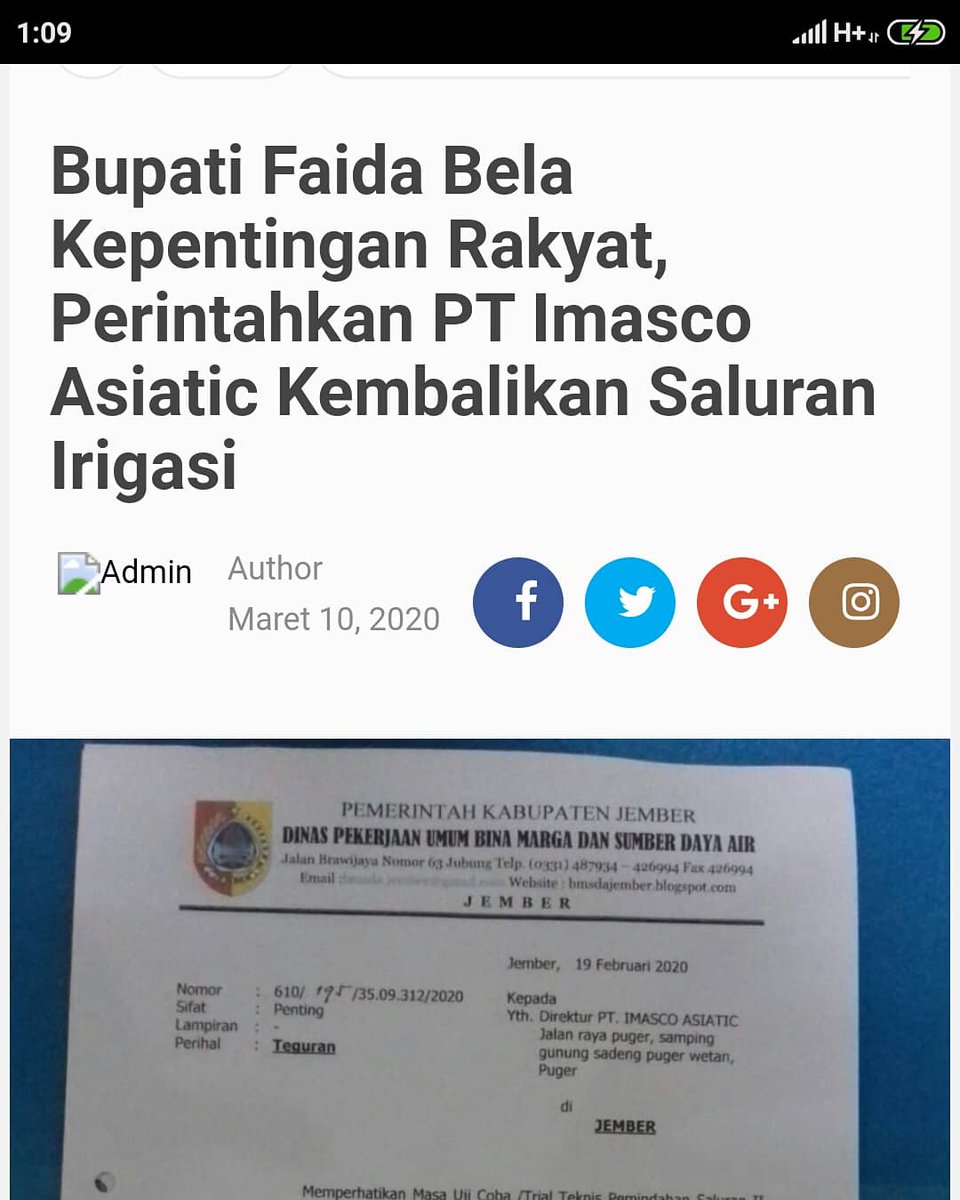 PugerMelawan's tweet photo. " PEMKAB JEMBER TIDAK PUNYA ETIKA / ETIKA PEMKAB JEMBER UNTUK SIAPA ? "

Kata Susanto selaku pihak dari PT. SEMEN IMASCO ASIATIC Pada Bulan Agustus 2019, ketersinggungan yang di lontarkan keras terhadap Pemkab Jember merupakan sebuah kekecewaan atas tidak adanya Itikad baik https://t.co/Ds9V6tnvfh