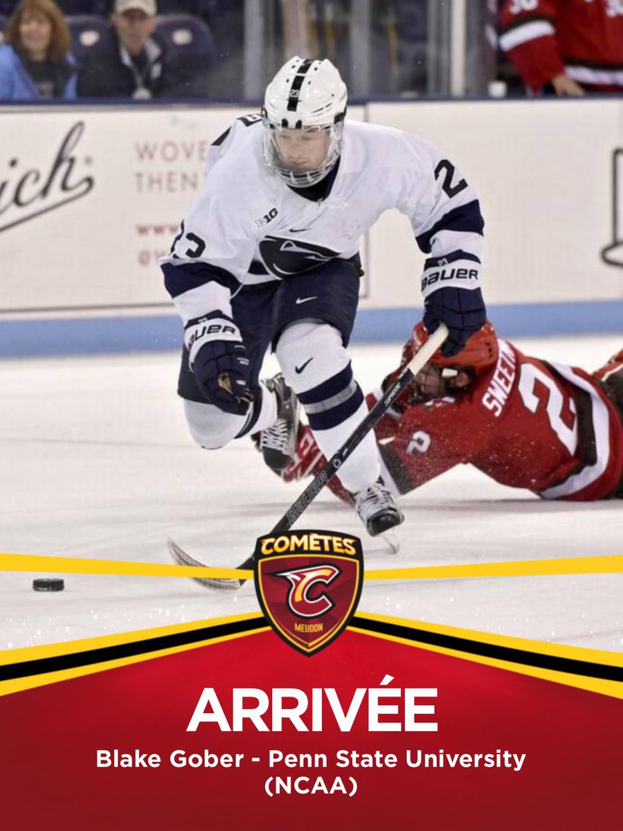 CometesMeudon's tweet photo. // TRANSFERTS 2020 //
@BGober79 signe à Meudon! L’attaquant évoluait en NCAA, avec @PennStateMHKY . Il arrive à Meudon, en amenant sa riche expérience de joueur de la meilleure ligue universitaire américaine!

#gocometesgo #icehockey #hockey #transferts #newseason #hockeyplayer https://t.co/x6UYSZM9Vy
