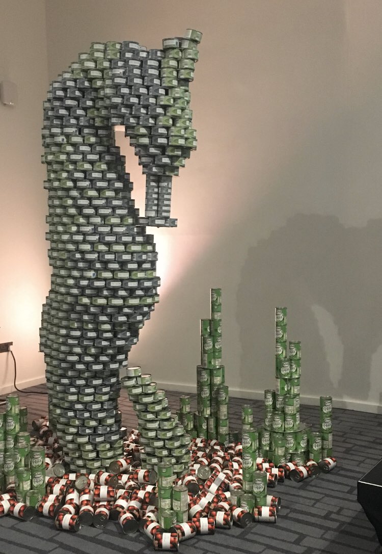 ATouchOfIreland's tweet photo. #FlashbackFriday to a very cool association conference that our client had @themarkerhotel 2 years ago! 
Rose sourced over 1,000 tuna cans, tinned tomatoes and mushy peas for our client’s canstruction which was later donated to @FoodCloud 🙌🏼 #makeitdublin #atoiontour https://t.co/Ka1NigodNy