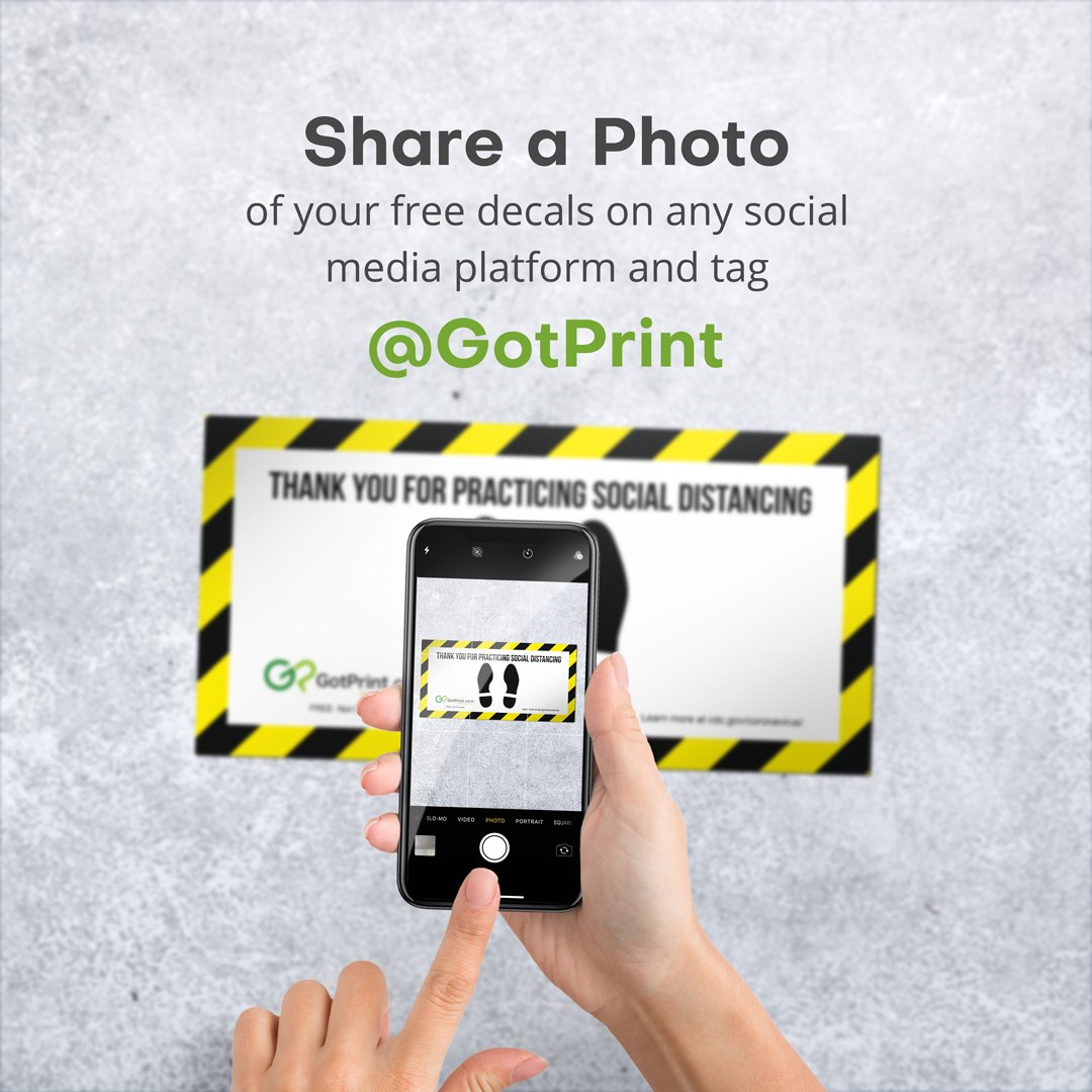 GotPrint's tweet photo. To help flatten the curve, we're offering FREE Floor Decals to encourage social distancing practices.
Request Yours Here: https://t.co/MeDxoDtF70
#covid19 #staysafe #socialdistancing #flattenthecurve #worksafe #safetymatters #free #freedecals https://t.co/vBlfAJGhuG