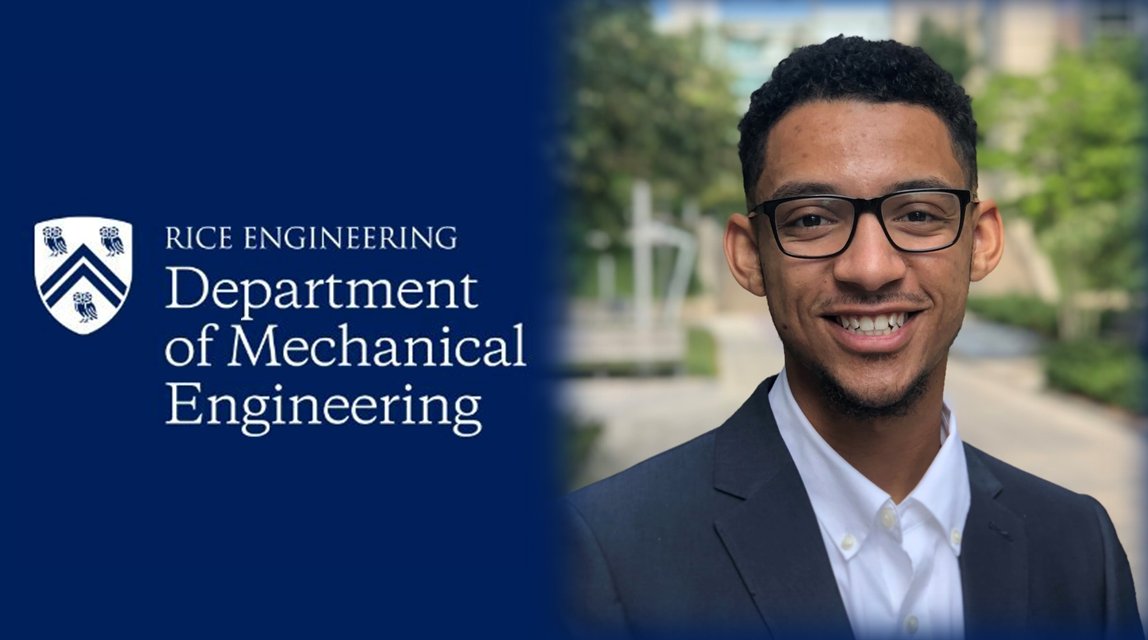 ricePILab's tweet photo. We're excited to announce that Marquise Bell (@mb_boxtop) will be joining the @ricePILab in @RiceMECH to pursue his PhD! He will join this summer after finishing his degree at @Baylor in @BaylorECS. #PILab #Engineering #PhD https://t.co/VwTpqFRXOL