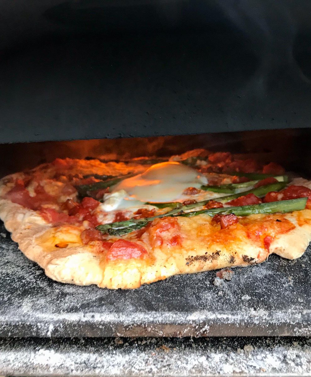 BarnabyLuxton's tweet photo. @NigelSlater  Friday night is pizza night. Sorry about the egg. Leftovers pizza. Hope you’ve recovered from the barrage of comments on the proud  flares. https://t.co/2RZR8REQBb