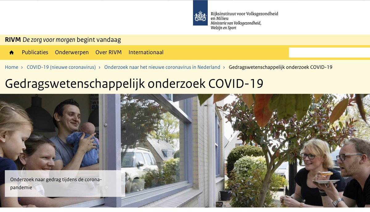 Gedragswetenschappelijk onderzoek &amp; expertise ten tijde van corona - bij het <a href="/rivm/">RIVM</a> brengen we dit samen via de Corona Gedragsunit, met vanaf vandaag ook grootschalig vragenlijst-onderzoek naar gedrag &amp; gezondheid samen met <a href="/GGDGHORNL/">GGD GHOR Nederland</a> &amp; vele GGDen: 
rivm.nl/coronavirus-co…
