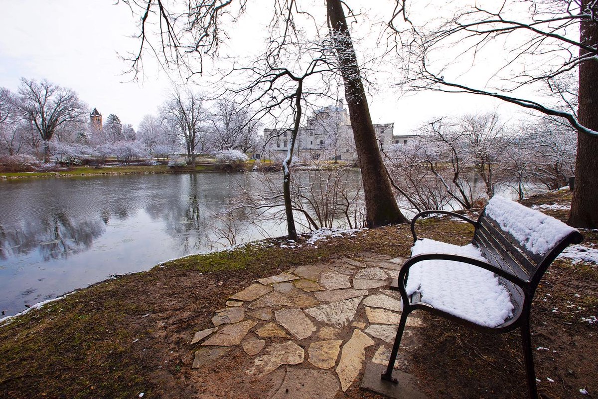 IowaStateU's tweet photo. It didn't last long, but here's what we hope was the last spring snowfall. #CycloneVision https://t.co/bUqALBKeqJ