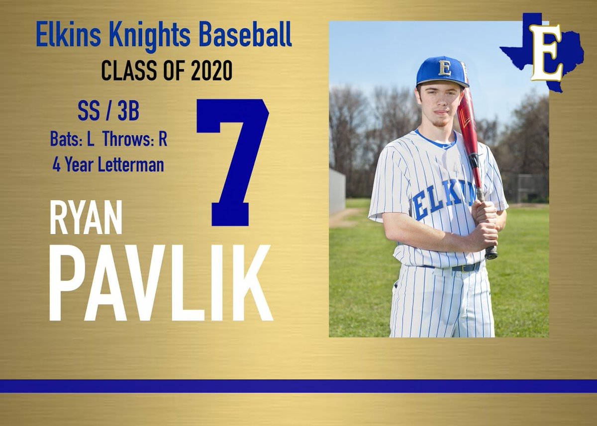 ElkinsKnights's tweet photo. Senior Spotlight: #7 | Ryan Pavlik @rhinopav | IF
Plans to attend Texas A&amp;M University, majoring in Engineering #swordsup #roundrock #gd2bak @EHS_Knightswire @ElkinsKBC https://t.co/Ce1efwLYe1