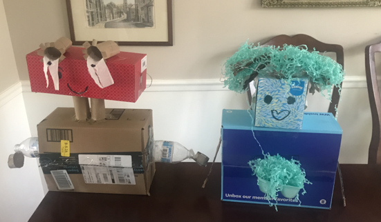 TC_AART's tweet photo. Shout out📣 to G1 student, Tara, for sharing her
 girl and boy robots🤖! The girl carries things, and has earrings while the boy has hands with cups to carry things. #CCTatHome Keep up the great thinking🤔! We miss you!
@terracentre @FCPSSTEAM @fcpsaap  @TerraCentreArt https://t.co/BxZRekYsaZ