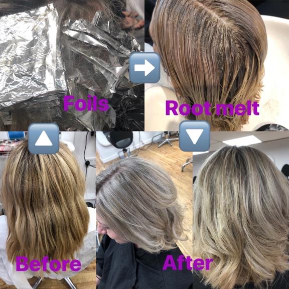 TrueAmbition1's tweet image. Flash back to when I did a root melt, I miss playing with hair 😢 #TrueAmbition #RootMelt #Hairdressing #SalonLife