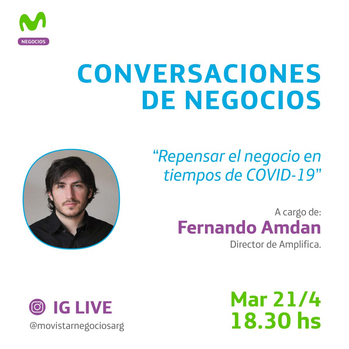martinjofre74's tweet image. Sigue el ciclo de vivos en Instagram de @MoviNegociosArg!🤩🙌🏻
👩🏻‍💻Sumate a la charla sobre “Cómo repensar el negocio en tiempos de COVID-19” a cargo de @famdan, Director de la agencia @somosamplifica.
🤔¿Cuándo? Martes 21/04🗓️
⏰Horario: 18.30 hs
✨ Donde: lnkd.in/eF3Q-HG