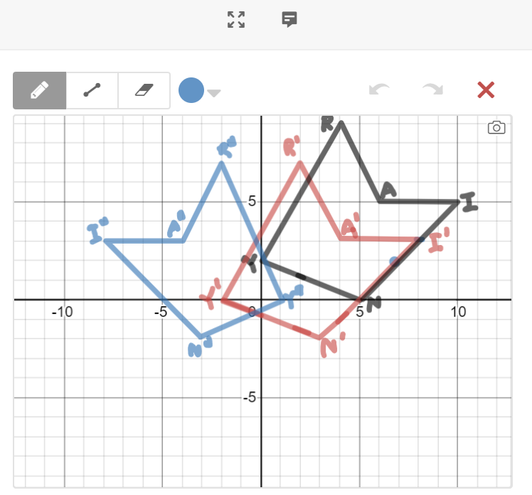 themathmatters's tweet photo. SO PROUD of my Math 6/7 students applying their learning on Transformations virtually! Here are some finished student products using @Desmos. They created a shape, applied their own translation rule then reflected over the x or y axis! @LCPS_Mercer #roartogether2020 https://t.co/QUQWu4suAn