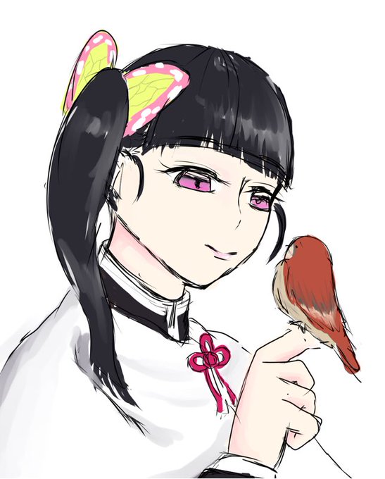 エバっこさんがTwitterに投稿した栗花落カナヲ(鬼滅の刃)のイラスト。