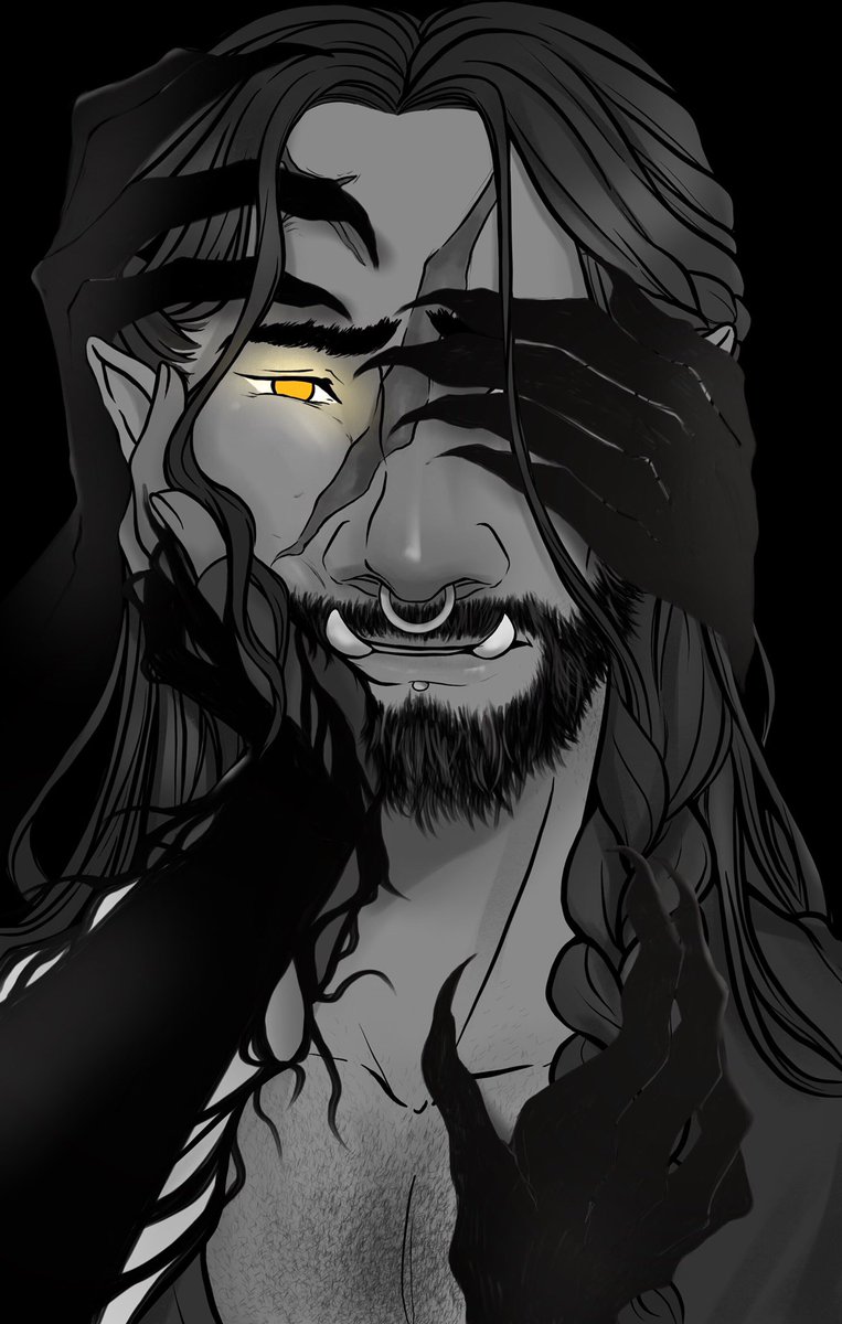 _bonne_justice_'s tweet photo. Uncertainty 

Is Kalen being caressed by his gf, Ireena? Or maybe the demon hes made a deal with is tricking him?! OwO who know?!

Just a quick thing between work
#dnd #curseofstrahd https://t.co/14zvbylsW1