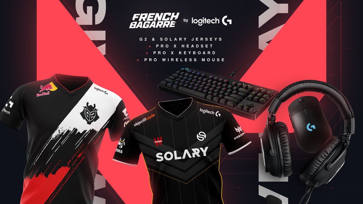 G2esports's tweet image. The French Bagarre isn't quite over yet 😉

We're giving away a whole ton of gear to step up your VALORANT game!

☑ Follow @G2esports, @SolaryTV, and @LogitechGFrance
☑ Retweet this tweet
☑ Reply with the MVP below!

Winners will be drawn on May 1st - good luck!
