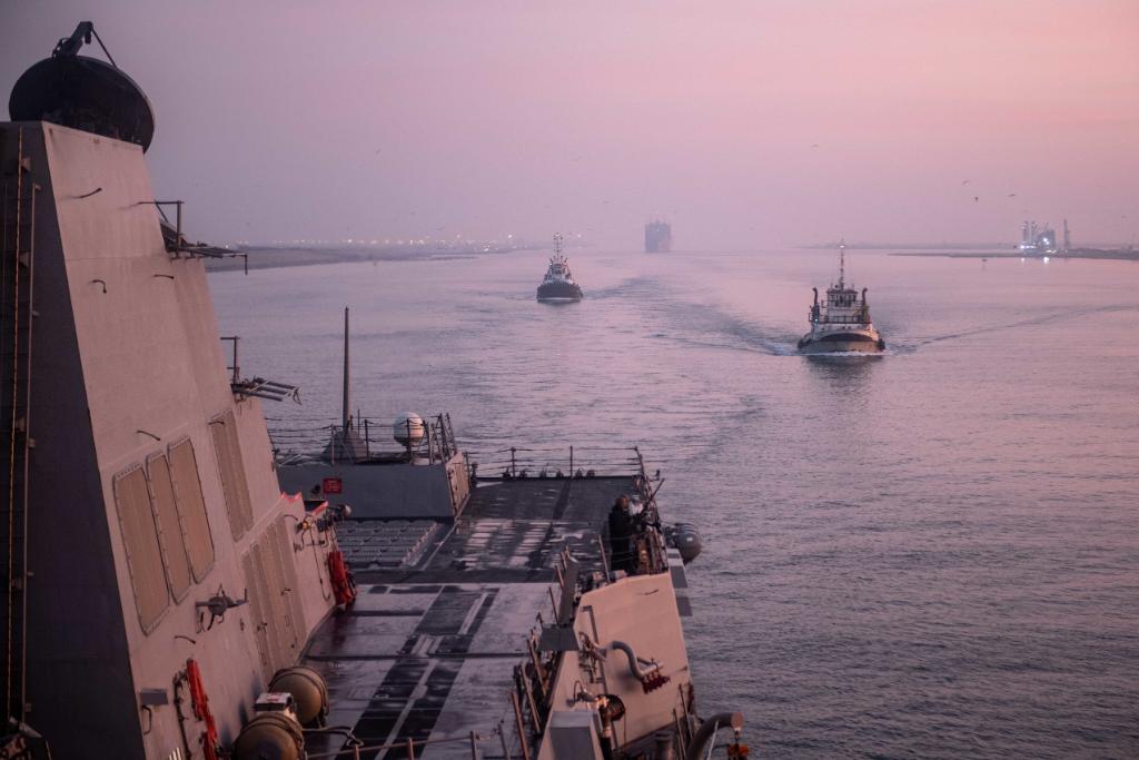 #ICYMI: #USNavy's #USSDwightDEisenhower and #USSTruxtun transited the Suez Canal on March 9, 2020. Both are now operating in @US5thFleet in support of naval operations that ensure maritime stability and security in the Central Region.