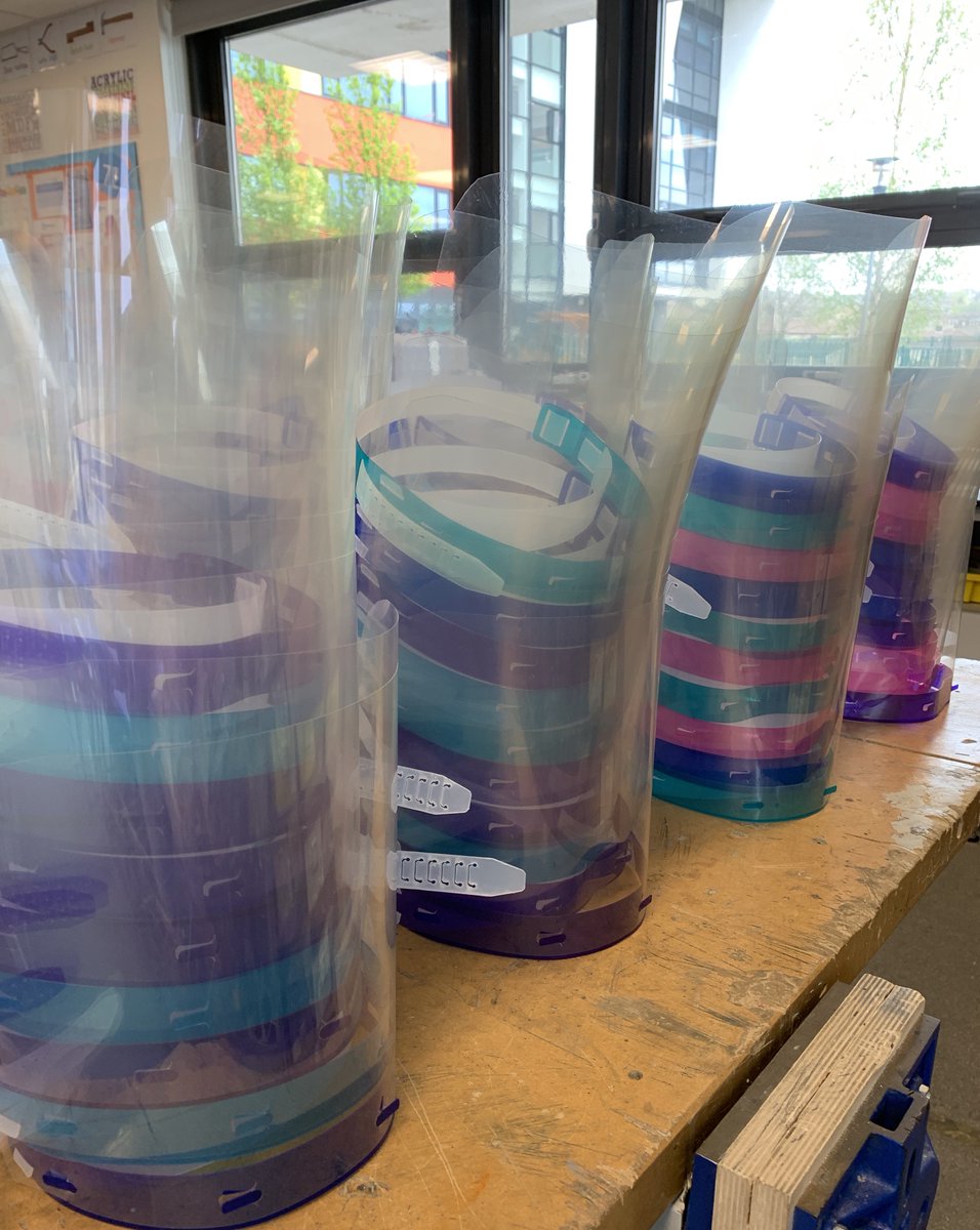 HansonAcademy's tweet photo. ‘After 23 years of teaching at Hanson, today was one of my proudest moments. We have manufactured and distributed over 4000 visors  to support and protect our community. Well done and thank you to everyone at Team Hanson - totally amazing.’  Sarah Welsh Deputy Headteacher https://t.co/ad9ydmoxka