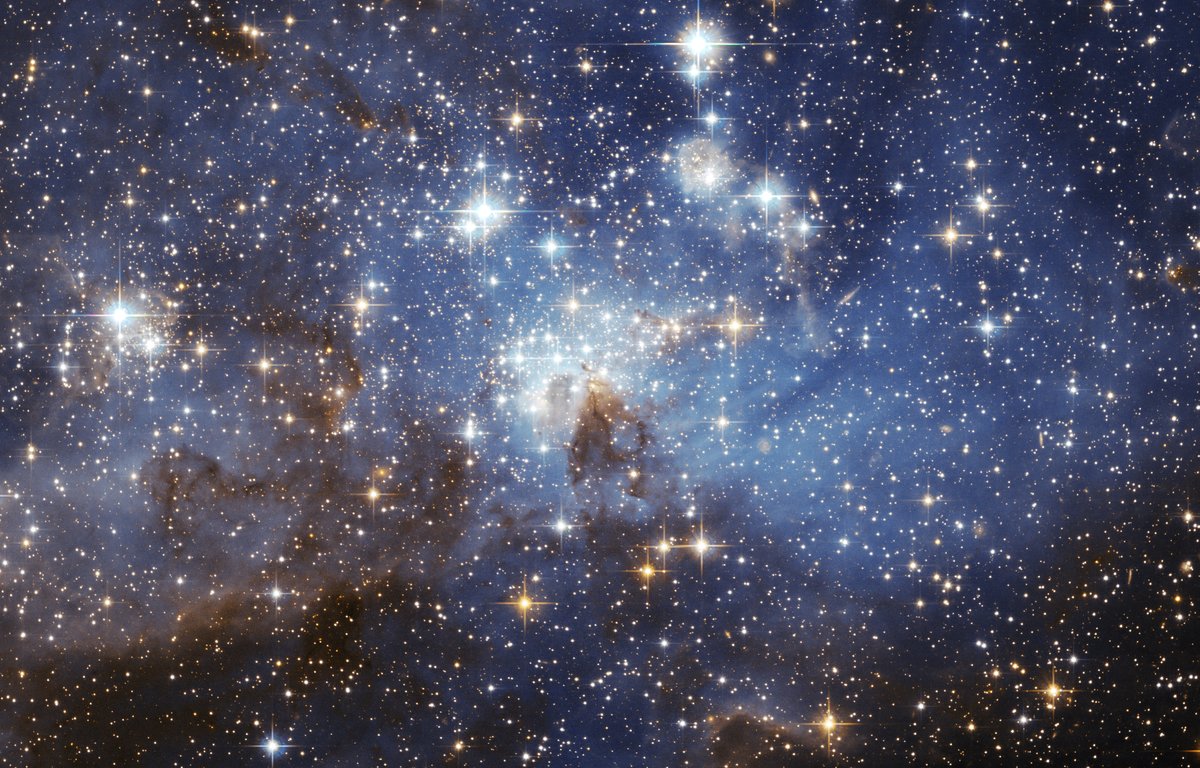 The star forming region LH 95 in the Large Magellanic Cloud.Credit: NASA, ESA