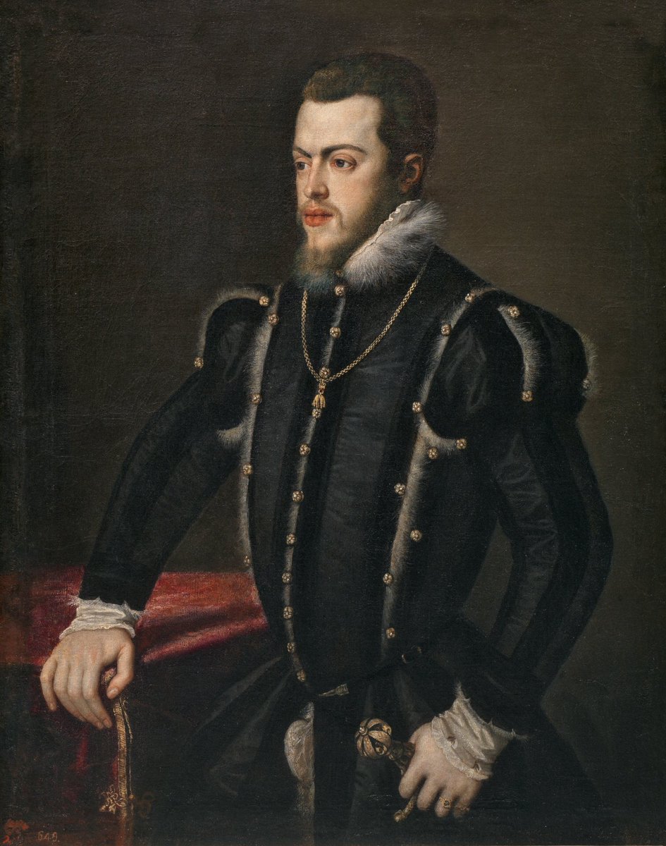 El príncipe Felipe, que sería el rey Felipe II, creció rodeado de estas obras, cogió gusto a este artista que conocería en 1548 en Milán, durante el que fue llamado “felicissimo viaje”.Tenía 20 años.