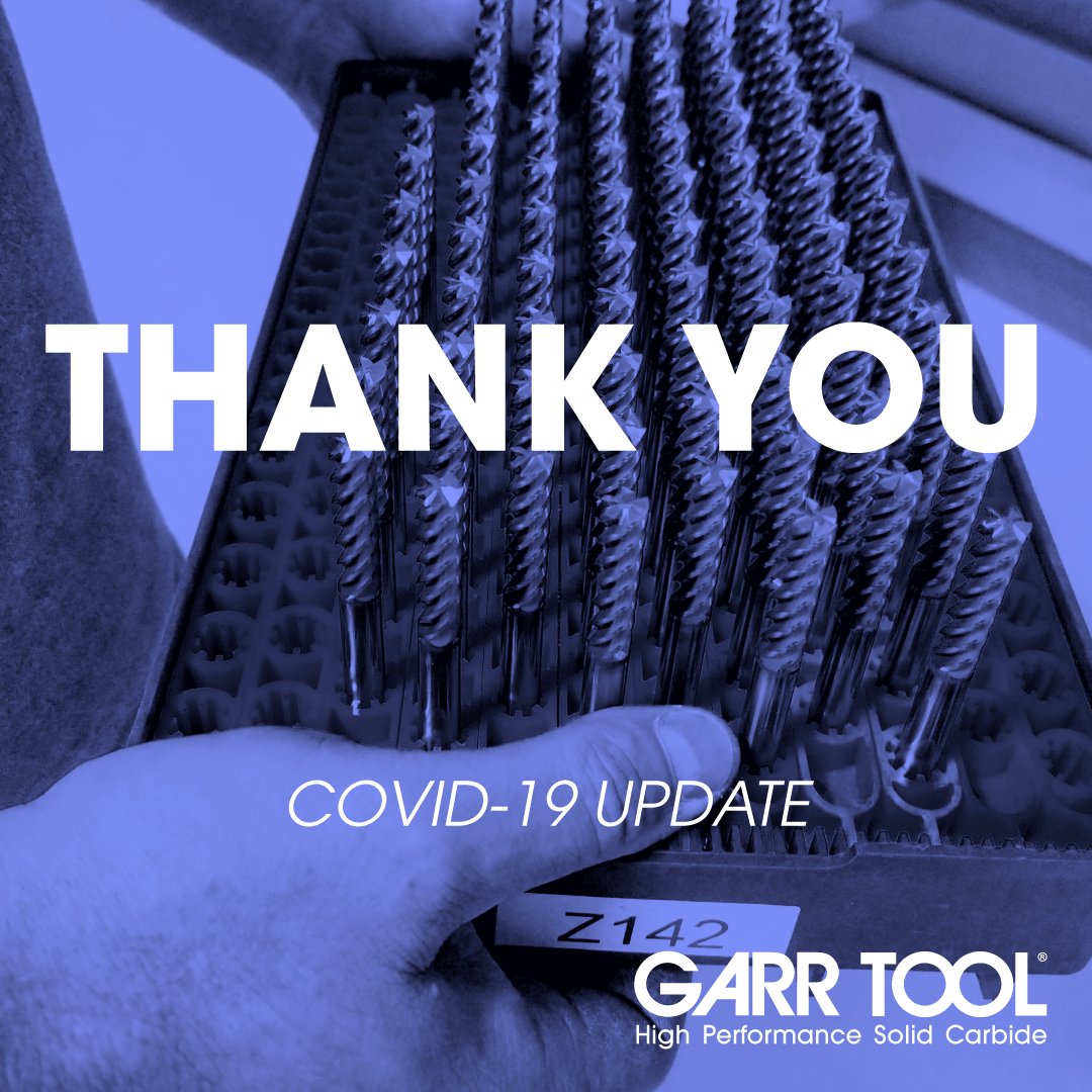GARRTOOL's tweet image. GARR TOOL is proud to be part of the critical supply chain providing tools to companies manufacturing medical products for COVID-19 patients.

We greatly appreciate their efforts in transforming their manufacturing to accommodate the needs of the medical community.