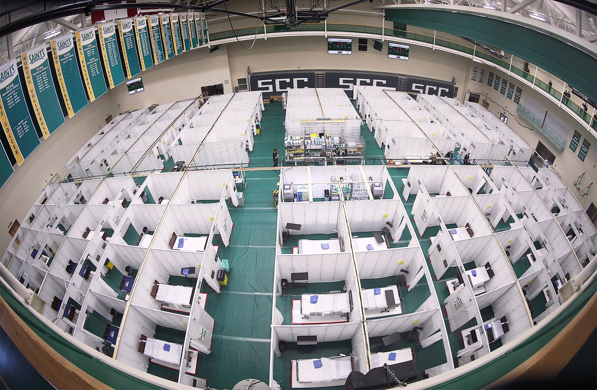 Dan_Janisse's tweet photo. A look inside Windsor Regional Hospital’s field hospital at the St. Clair College SportsPlex. The facility opens tomorrow. @StClairCollege  @WRHospital  #COVID19 https://t.co/8Pv5xsBOEi