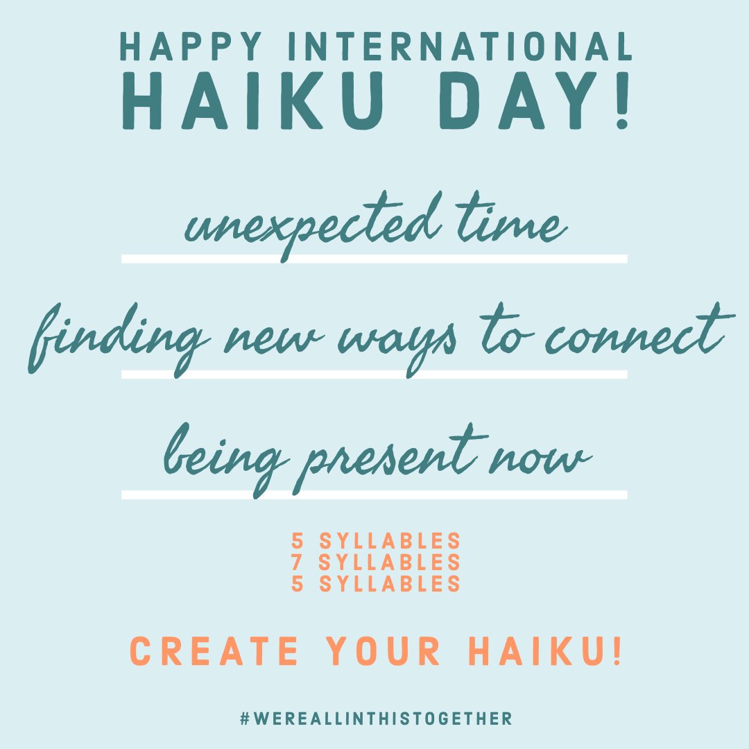 Create your own haiku on #InternationalHaikuPoetryDay