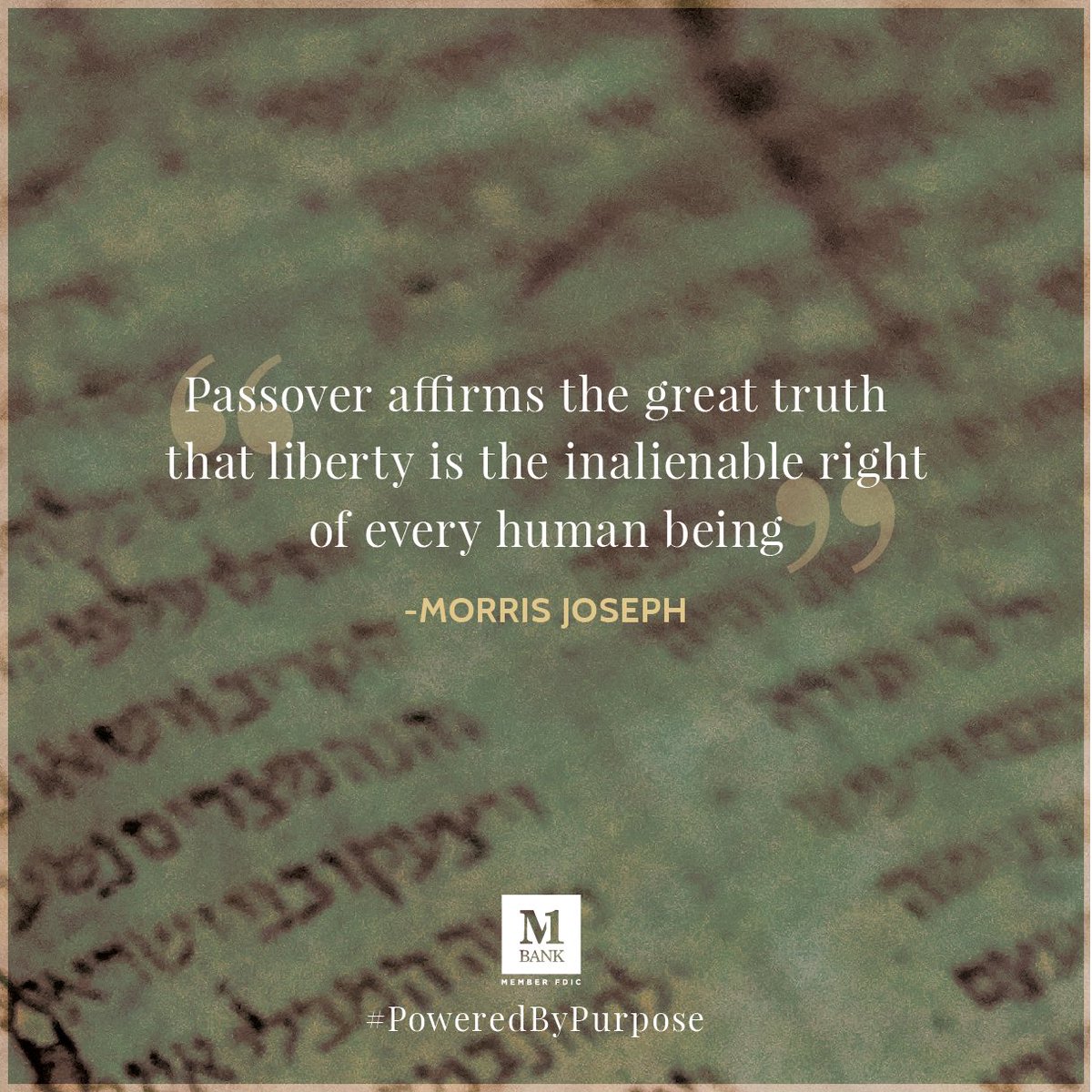 m1_bank's tweet photo. We know that your #Passover experience this year was probably unlike any other, but all of us at M1 Bank hope it was a meaningful time of renewal and hope for you and your family. #poweredbypurpose https://t.co/yJI2EB32Zs