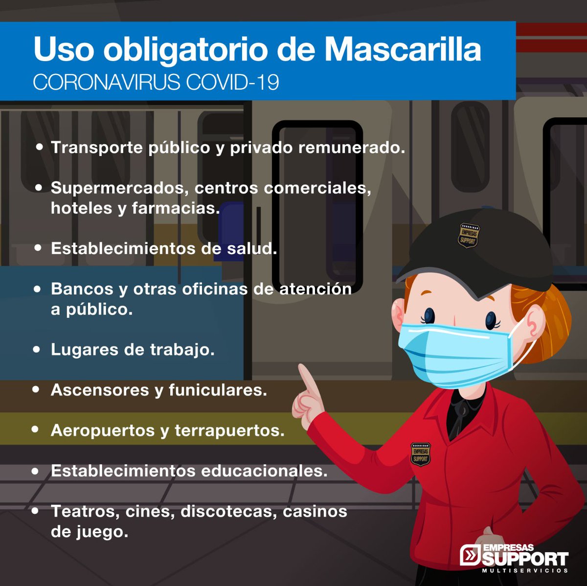 EmpresasSupport's tweet photo. A partir de hoy 17 de abril, el gobierno estableció que todo ciudadano deberá ocupar de manera obligatoria #mascarilla en lugares cerrados en donde hayan 10 o más personas, tales como restaurantes, oficinas, residencias de adultos mayores, entre otros. 

#Coronavirus #Covid19 https://t.co/vuH7HqUK5c