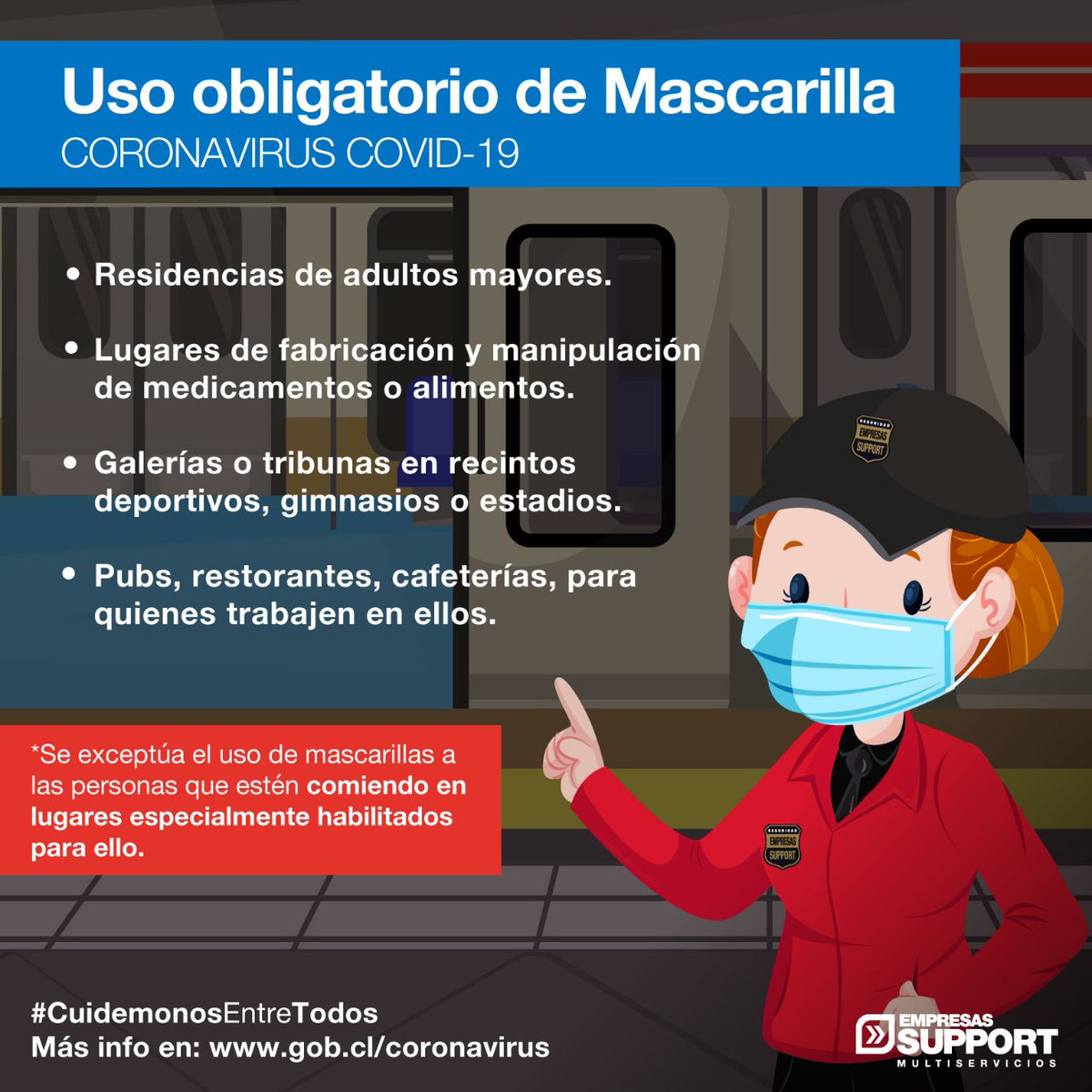 EmpresasSupport's tweet photo. A partir de hoy 17 de abril, el gobierno estableció que todo ciudadano deberá ocupar de manera obligatoria #mascarilla en lugares cerrados en donde hayan 10 o más personas, tales como restaurantes, oficinas, residencias de adultos mayores, entre otros. 

#Coronavirus #Covid19 https://t.co/vuH7HqUK5c