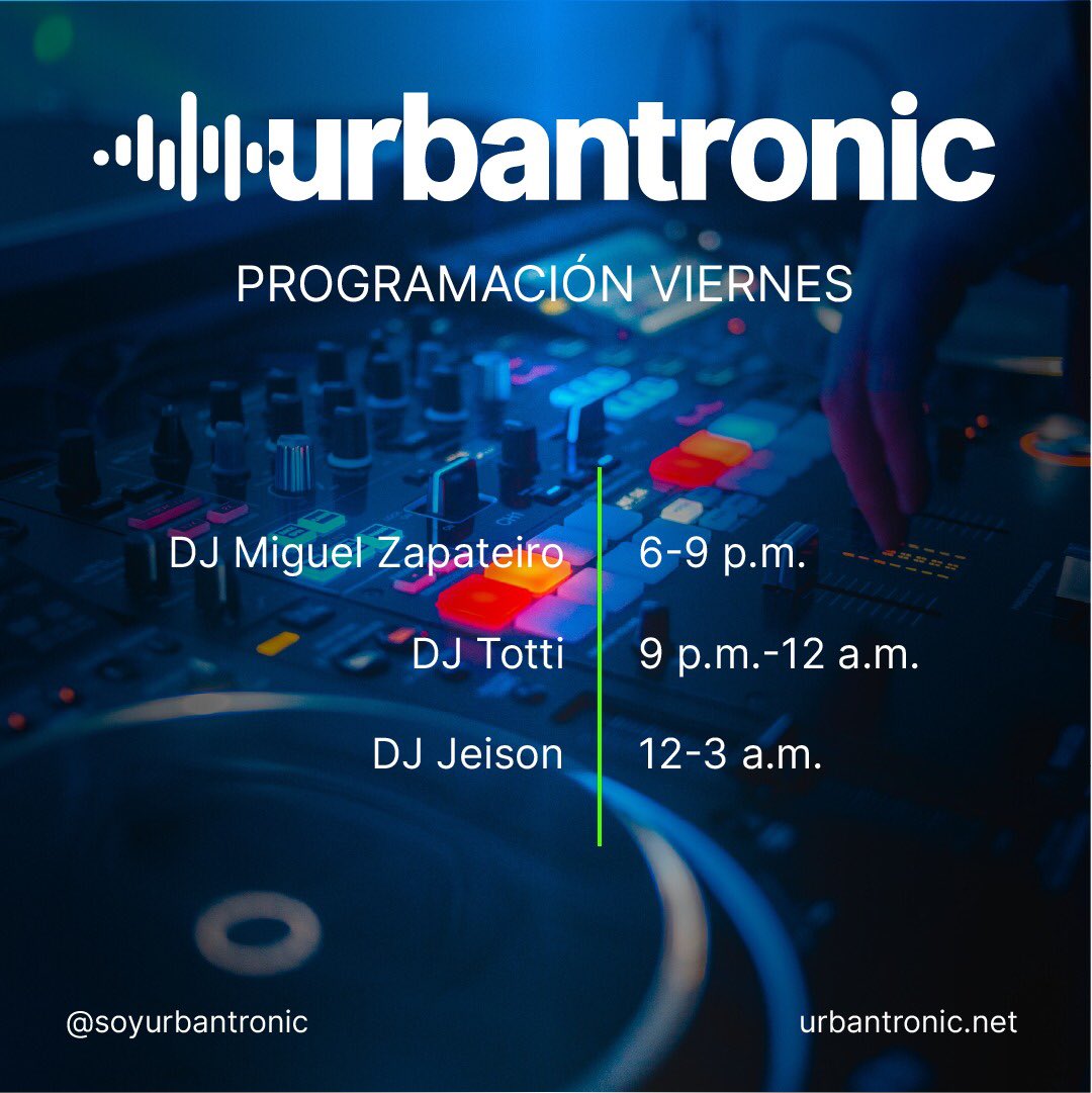 soyurbantronic's tweet photo. Programación viernes 17 de abril📲‼️ 

¿Qué quieres escuchar hoy? 👇🏻#urbantronic https://t.co/zlKLOEzQAN