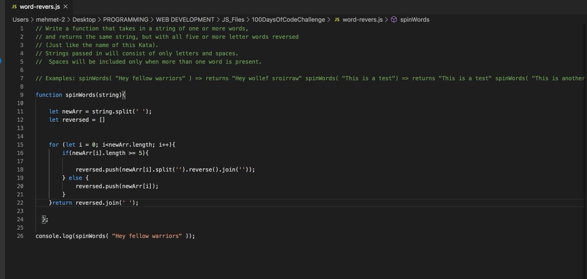 mehmeteyupoglu_'s tweet image. After a long and tough day, I go to sleep with this tiny algorithmic challenge. Long live CS...
#Codewarriors
#100DaysOfCode