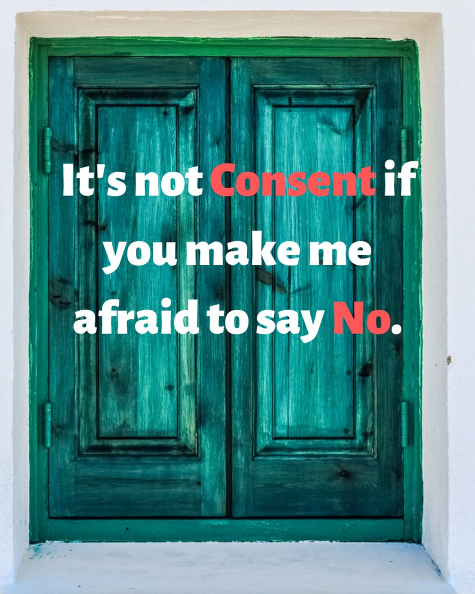 DVACK_CampusAdv's tweet photo. Consent is never received from coercion, someone having any form of power over the other, or by threats.  Consent is freely given, time-specific, activity specific &amp; person specific.  

@kwustudentdevelopment @kstatepolytech #dvack #saam2020 #campusadvocacy #believesurvivors https://t.co/Wqj9oiiT3C