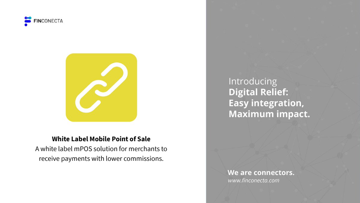 FinConecta's tweet photo. #PointOfSale: our #DigitalRelief mobile POS solution, allows merchants to receive payments with lower commissions. Save time and provide a better customer service with this quick and efficient integration. Contact us at: https://t.co/SkVg2BVZVj. https://t.co/y35O45mMLf