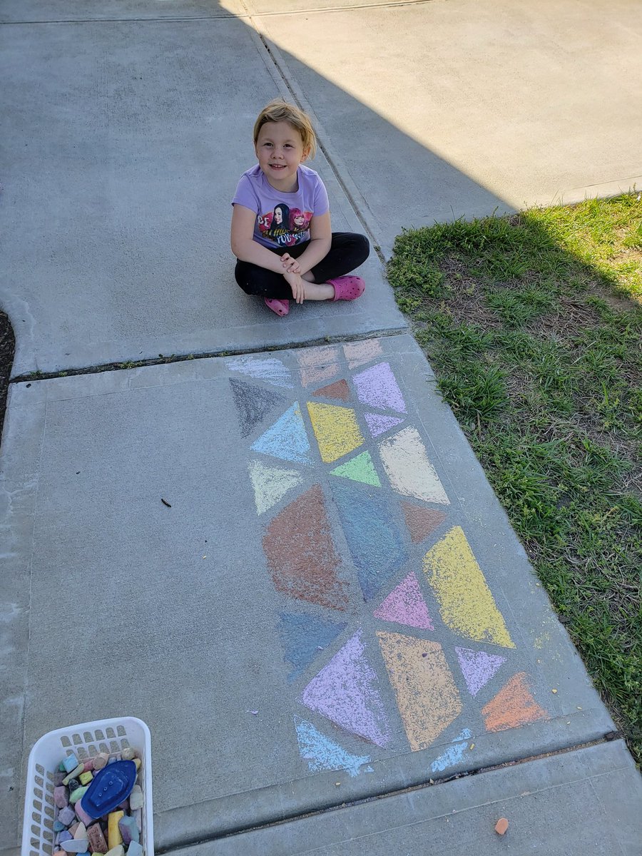 TeacherMckeel's tweet photo. Outside playtime and art during remote learning #FCSRemote https://t.co/KTUvOTIpvp