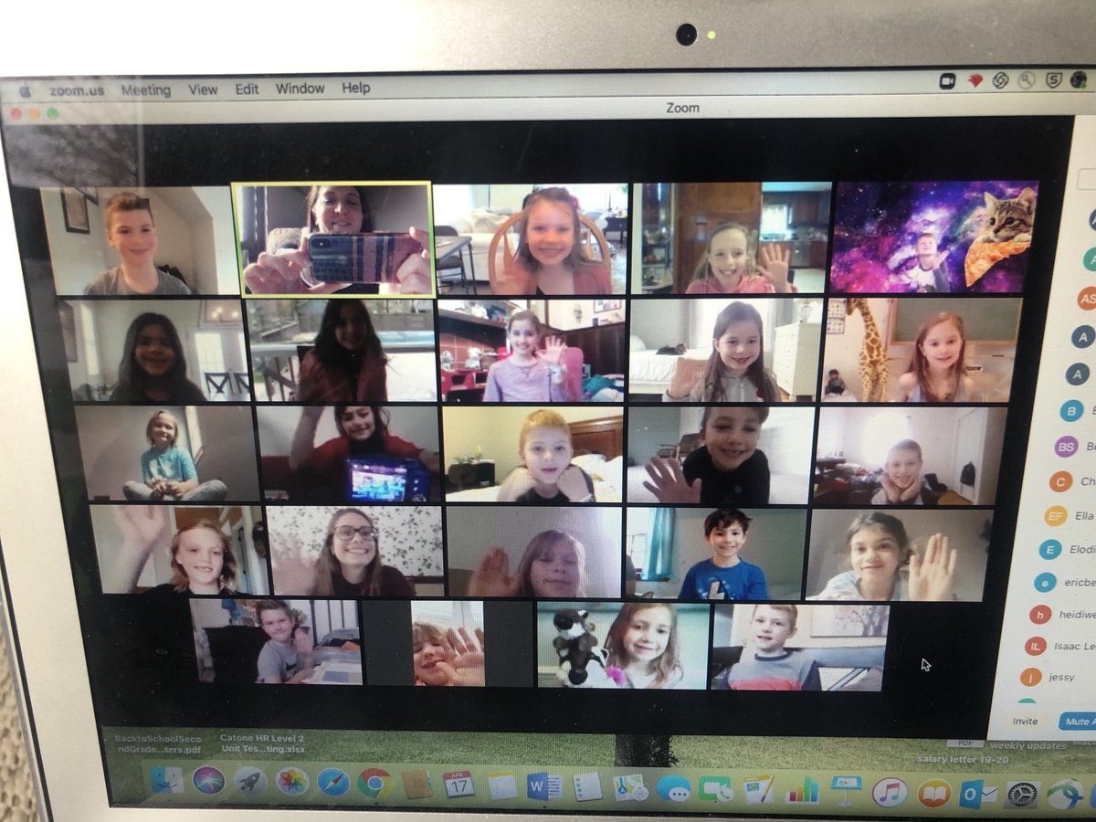 EdgeElementary's tweet image. Reconnecting with @Edge_2nd_Grade  friends today!  #checkitout  Love seeing these smiling faces! 🙂 Thankful for @zoom_us ! 
#remotelearningchat #HowAreYou?