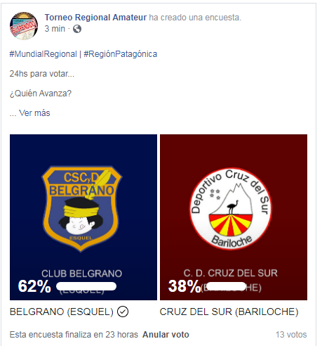 Belgranodesquel's tweet photo. A votar de vuelta! Ahora ante Cruz del Sur de Bariloche.
Ingresa al face de TORNEO REGIONAL AMATEUR y solo cliqueas sobre el escudo del club para registrar tu voto.
Vamos Belgrano!
@Miltonnahuel06 @GodosLucas @christiangsalas @quinterosfran2 @PirquinaoHernan @DarioCarosso https://t.co/gwzZ0wEZcK