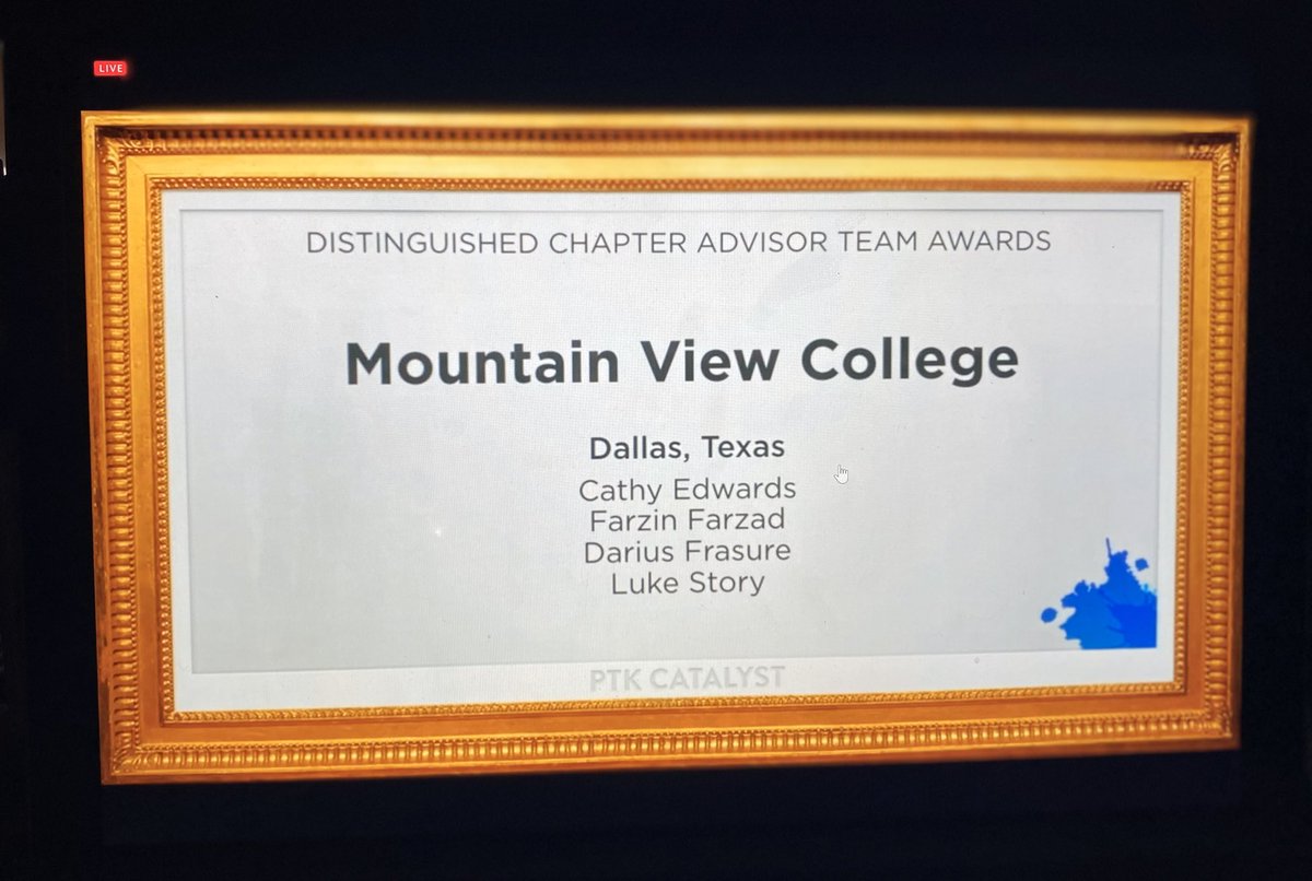 YAYYYYYY!!!! Our Advisor team won the award for Distinguished Chapter Advisor Team Award !!! 🤩🎉🎉🎉🎉🥳🥳🥳🥳 We love our Advisors!! Thank you for everything that you do for our Chapter ❤️❤️❤️❤️ @dcccd @PHITHETAKAPPA @MVConline #EXCELLENCE #ptkcatalyst #weloveouradvisor