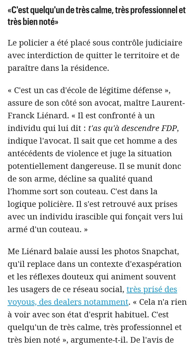 Sht_dono's tweet photo. Systématique, le Parisien et la Justice française dans l'indignité la plus totale présentent un criminel policier comme une victime, si vous descendez tirer une balle dans l'abdomen de votre voisin il n'y AUCUNE chance que vous dormiez ensuite dans votre lit, sauf chez la police. https://t.co/80BauKl5W5