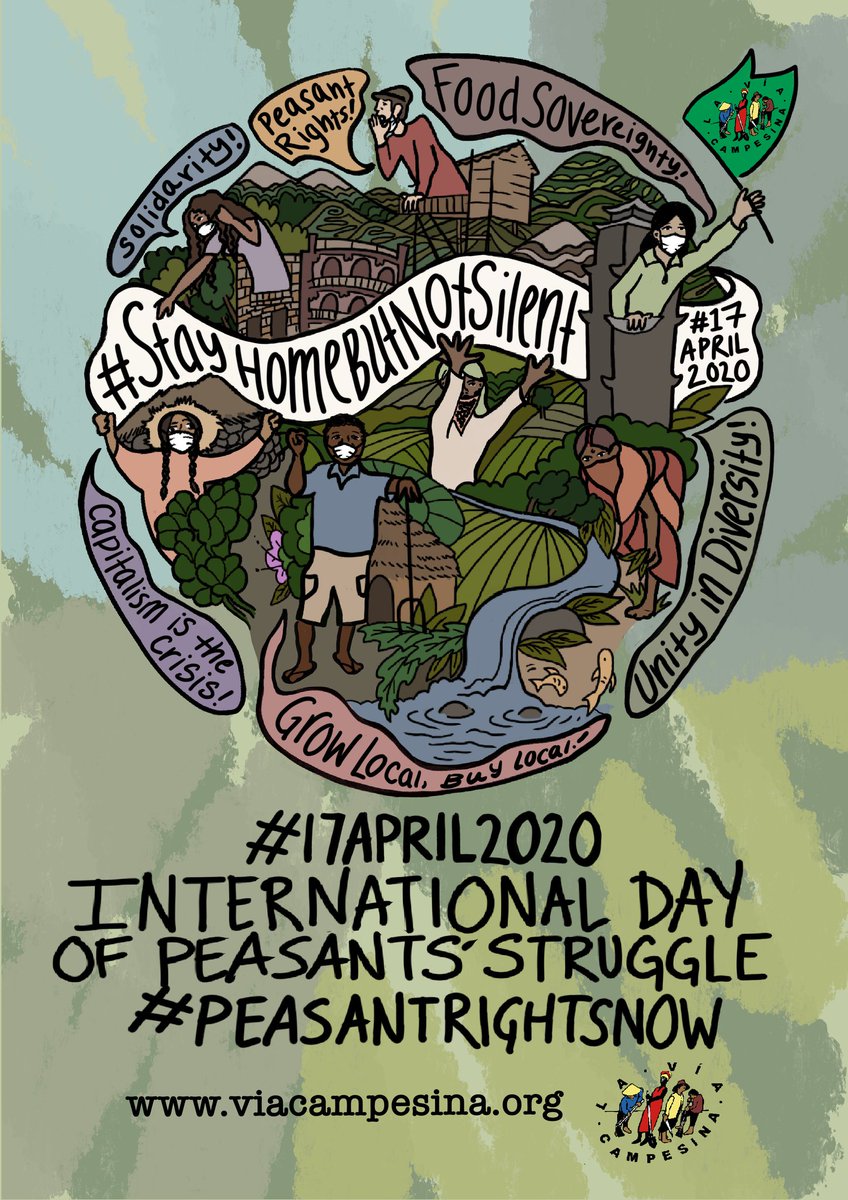 f4f_barcelona's tweet photo. 🚜 Avui, #17abril2020, celebrem el Dia Internacional de les Lluites Camperoles. Dignitat, drets i solidaritat. La terra per a qui la treballa!

#QuedateEnCasaNoEnSilencio 🌽🌱⚡️ https://t.co/j6aEOniyAM