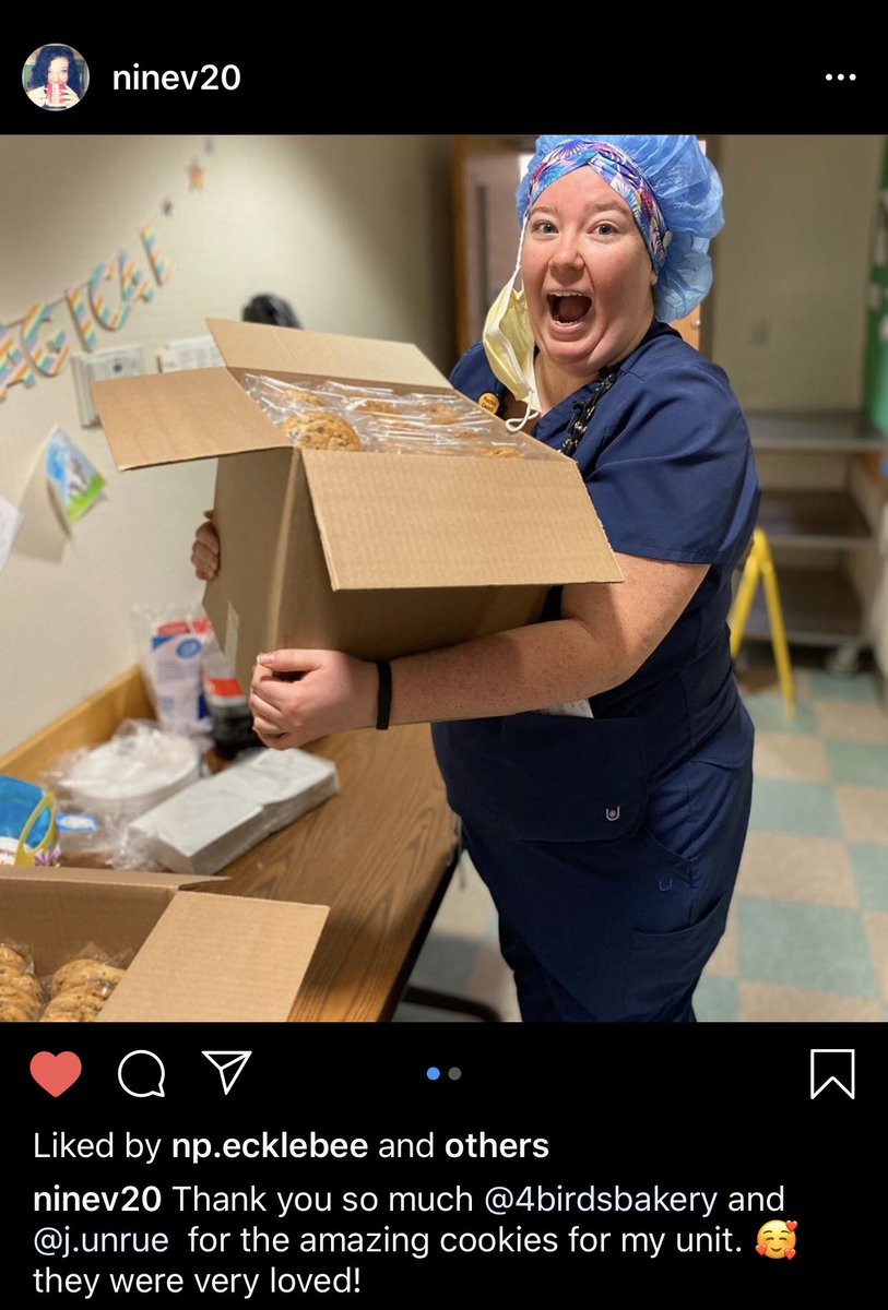 Seeing the look on <a href="/ninev20/">Nina V</a> ‘s face when she received the #Cookies4TheFrontline is what it’s all about. 💕 Thank you to everyone who  made it possible for us to drop off over 300 cookies to Community North! Next week we will be visiting the crew at Eskenazi Health #INthistogether