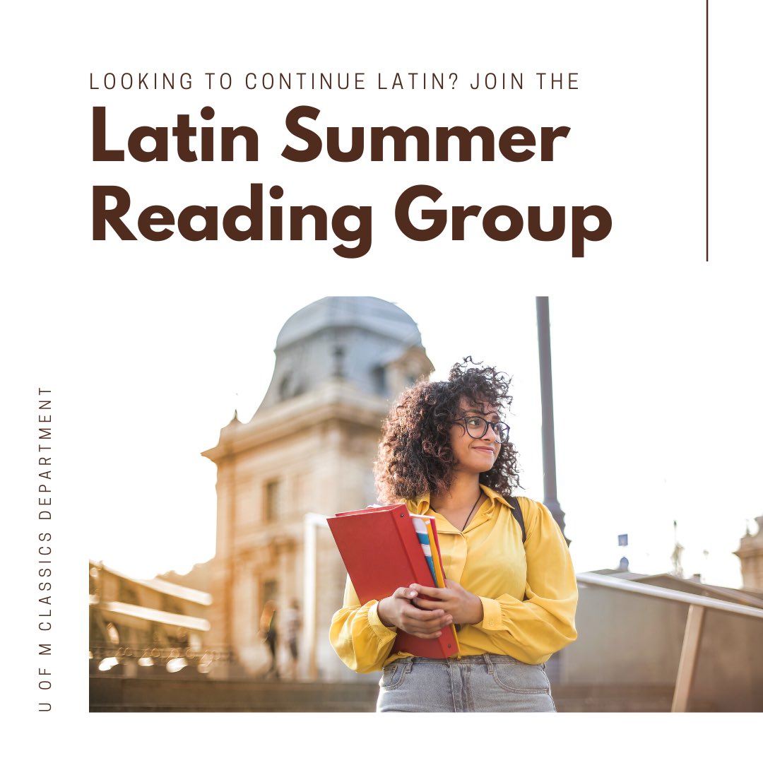 UM_Classics's tweet image. Looking to continue reading Latin over the summer? Join Dr. Robert Nau’s Summer Latin Reading Group! See the thread below for more information; #umclassics #UManitoba #umcsc #manitobaclassics