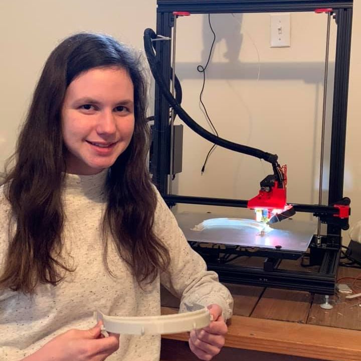 Emily Ward '23 has spent the past two weeks fabricating components for face shields used by medical professionals to protect themselves against #COVID19.  #Etowneverywhere @EtownEngineers <a href="/stamps_scholars/">Stamps Scholars</a> <a href="/EtownBlueJays/">Etown Athletics</a> 

Read more about Ward's story: bit.ly/3evdrne.