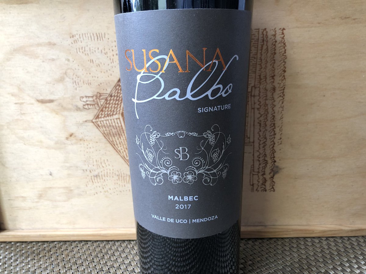#MalbecWorldDay  #MalbecArgentino #Argentina And last wine for this tasting. <a href="/sbalbowines/">Susana Balbo Wines</a> 2017 Valle de Uco Malbec - 94% Malbec and 6% Cabernet Sauvignon 14.5% ABV $23.99 SRP nose of black currant, sanded wood, suede, and violets.  Fresh blackberry, espresso, spices #evocative