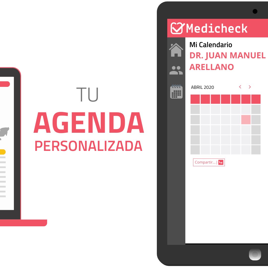 MedicheckMX's tweet photo. PERSONALIZA tu propia agenda! .
. 
Además, junto con los reportes Medicheck conoce:
⭐️Tipo de cita más solicitada.
⏱Horario del día menos solicitado.
💵Total de citas e ingresos por día, mes y año.
💗Y mucho más...
.
.
#Medicheck #ContectandoParaSalvarVidas https://t.co/22lzOosnhx